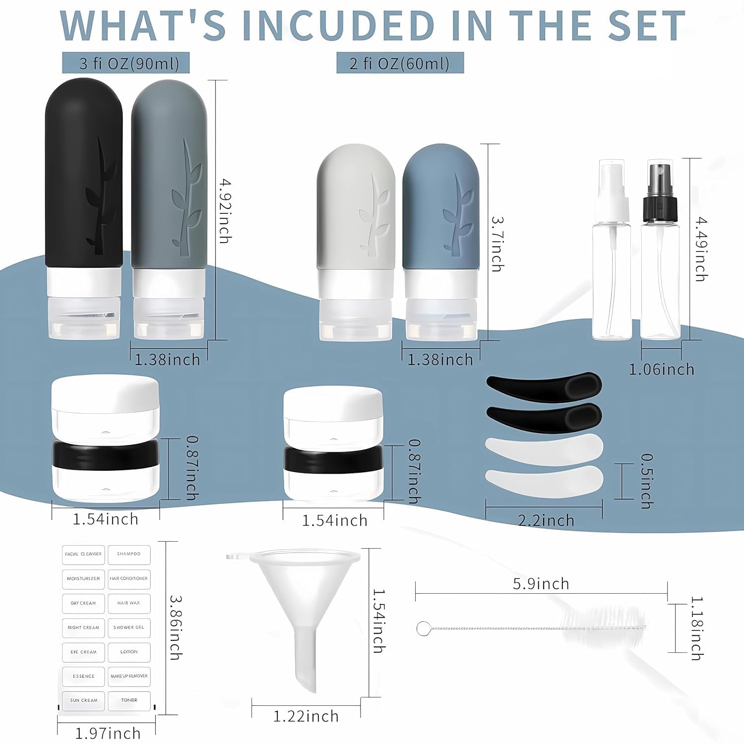 18pack Travel Bottles for Toiletries,TSA Approved ... - Image 4