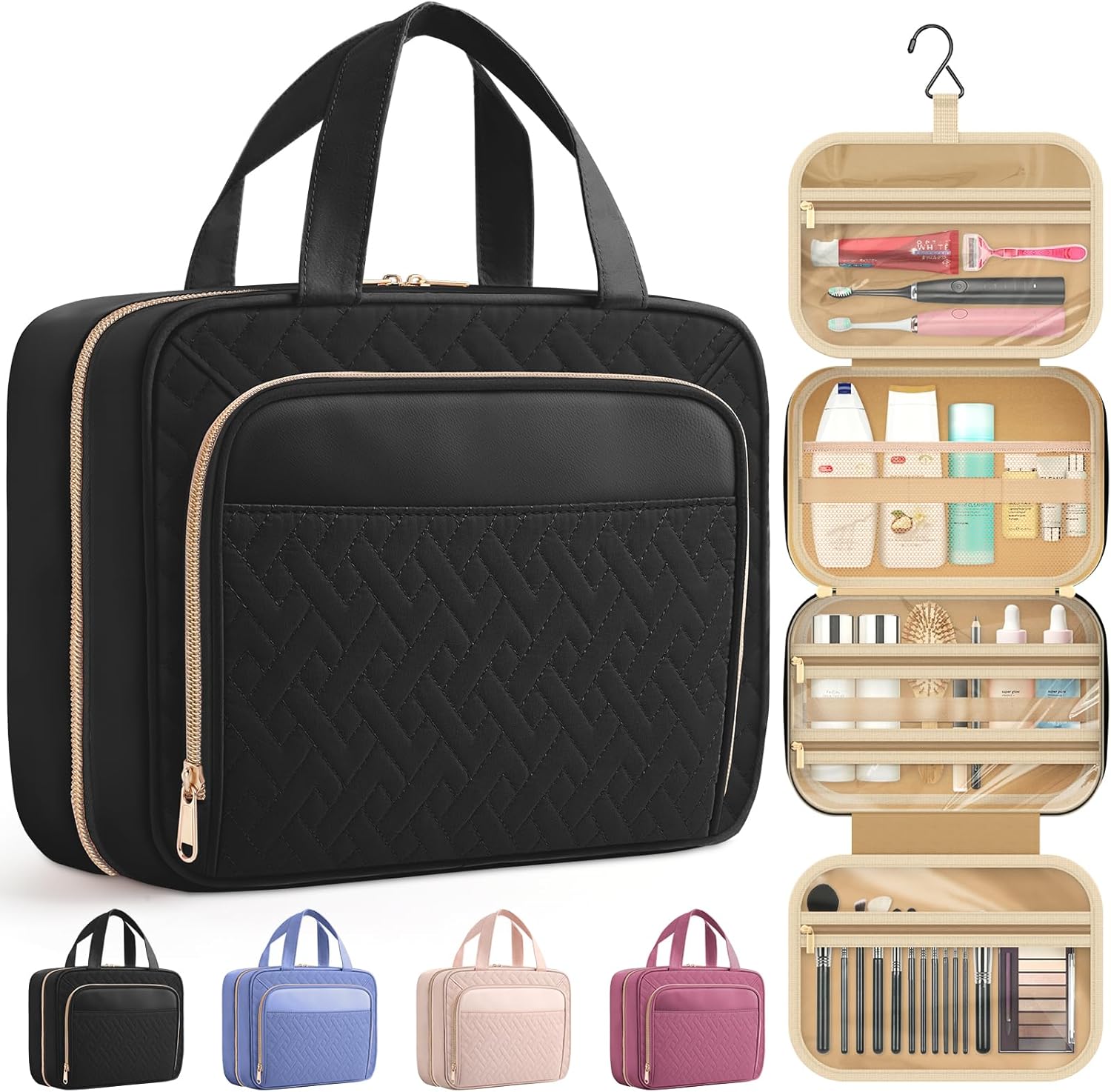 HOTOR Travel Toiletry Bag for Women & Men, Waterpr... - Image 2